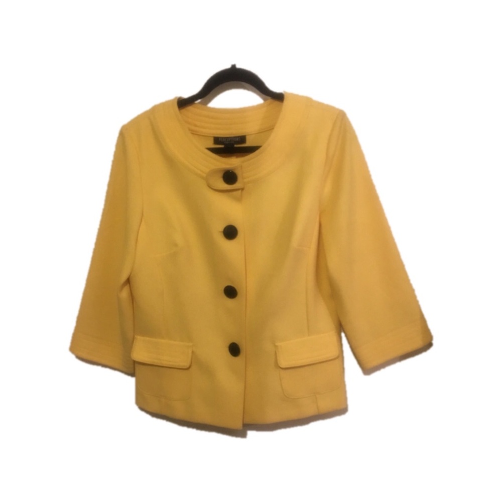 Yellow Blazer By Perceptions New York size 10